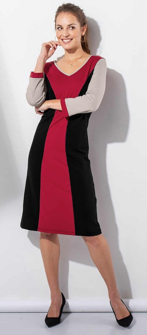 Vasalás piros-fekete női ruha Blancheporte