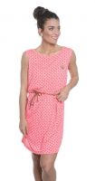 Rózsaszín nyári ruha kényelmes szabásban és modern pöttyökkel