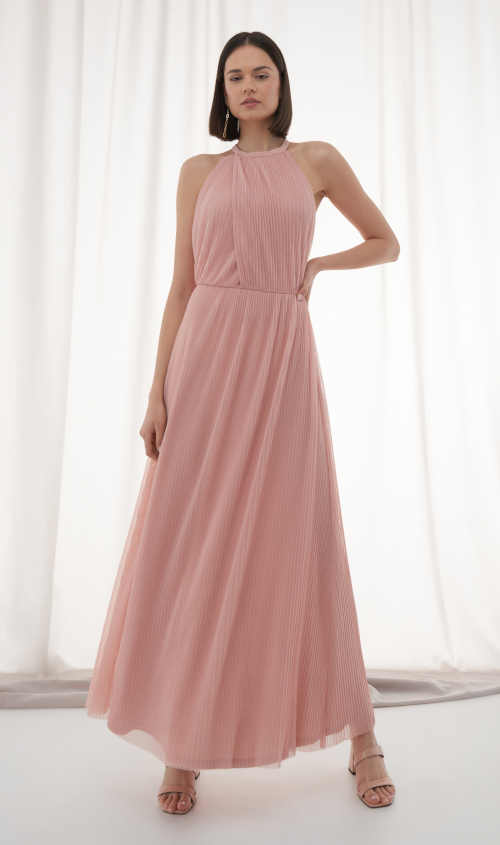 Elegáns ruha rózsaszínben, kifinomult szabásban