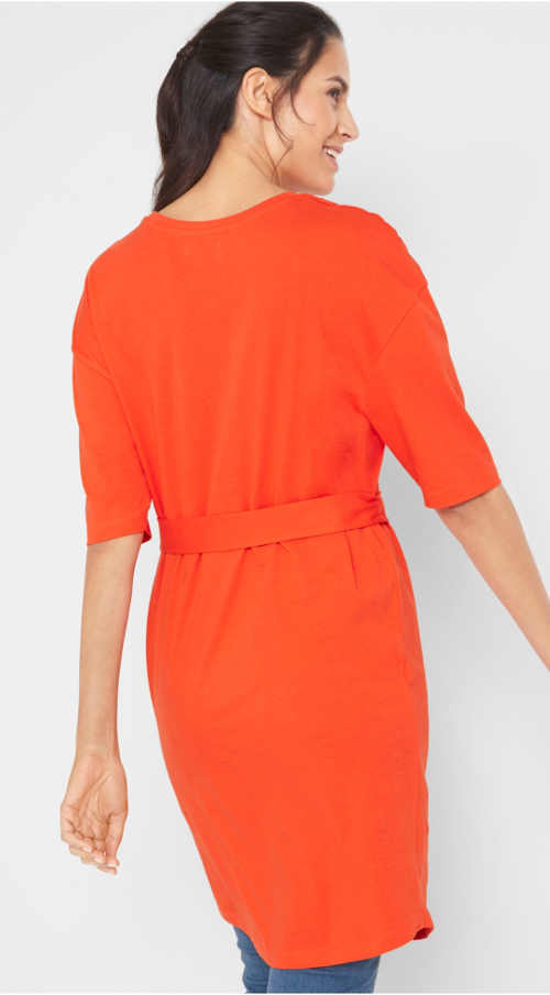 Élénk narancssárga monokróm női ruha