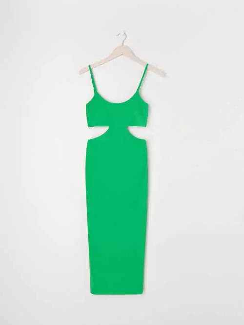 Zöld ruha kényelmes midi hosszúságban
