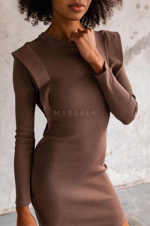 Női teljes ruha barna színben