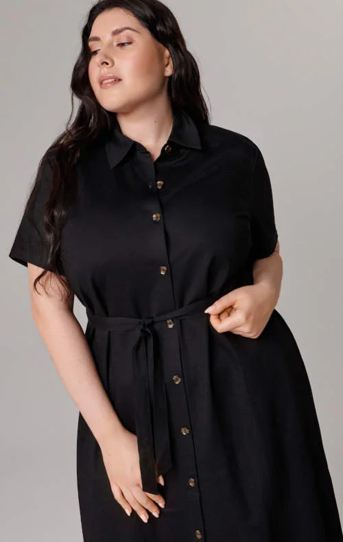 Olcsó nyári fekete ing ruha moletteknek