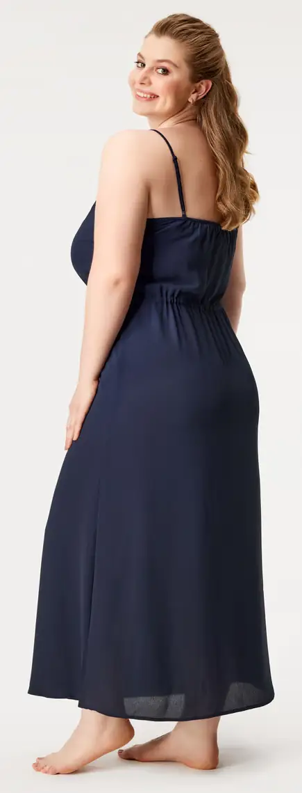 Sötétkék nyári maxi ruha plus size méretben